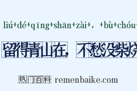 留得青山在，不愁没柴烧是什么意思的图片